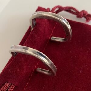 Sterling Silver .925 Modern Square Hoop Earrings – Minimalist Geometric Design